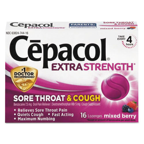 Sore Throat and Cough Lozenges, Mixed Berry, 16 Lozenges