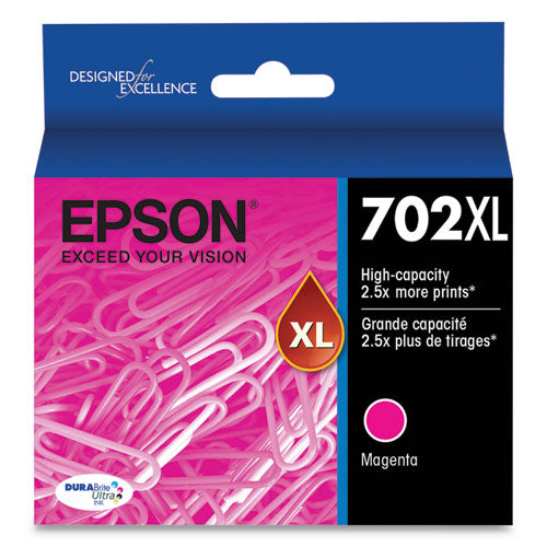 T702XL320-S (702XL) DURABrite Ultra High-Yield Ink, 950 Page-Yield, Magenta