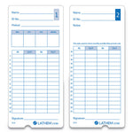 Time Clock Cards for Lathem Time 400E, Two Sides, 3 x 7, 100/Pack