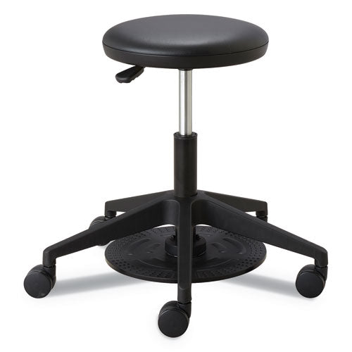 L Stool, Backless, Supports Up to 250 lb, 19.25" to 24.25" Seat Height, Black