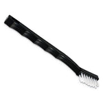 Flo-Pac Utility Toothbrush Style Maintenance Brush, White Nylon Bristles, 7.25" Brush, 7" Black Polypropylene Handle