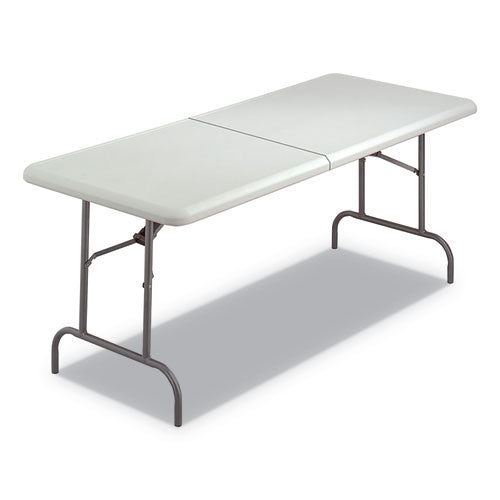 7110016716415, SKILCRAFT Blow Molded Folding Tables, Rectangular, 72w x 30d x 29h, Platinum