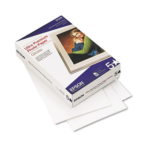 Ultra Premium Glossy Photo Paper, 11.8 mil, 4 x 6, Glossy Bright White, 100/Pack