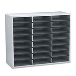 Literature Organizer, 24 Letter Compartments, 29 x 11.88 x 23.44, Dove Gray