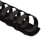 Plastic Comb Bindings, 1/2" Diameter, 90 Sheet Capacity, Black, 25/Pack