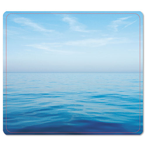 Recycled Mouse Pad, 9 x 8, Blue Ocean Design