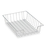 Wire Desk Tray Organizer, 1 Section, Letter Size Files, 10" x 14.13" x 3", Silver