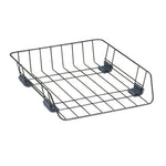 Front-Load Wire Desk Tray, 1 Section, Letter Size Files, 10.88" x 12.63" x 2.63", Black