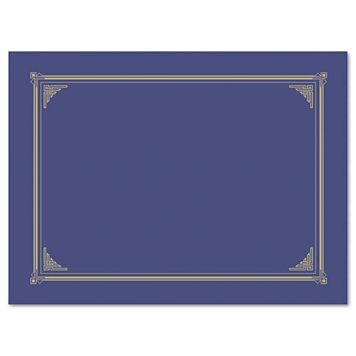 Certificate/Document Cover, 12.5 x 9.75, Metallic Blue, 6/Pack