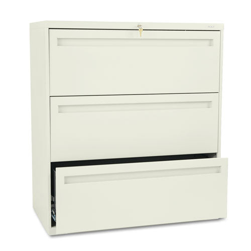 Brigade 700 Series Lateral File, 3 Legal/Letter-Size File Drawers, Putty, 36" x 18" x 39.13"