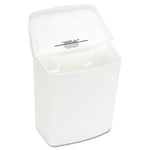 Wall Mount Sanitary Napkin Receptacle-PPC, 1 gal, PPC Plastic, White