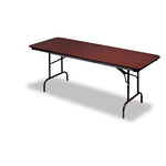 OfficeWorks Commercial Wood-Laminate Folding Table, Rectangular, 96" x 30" x 29", Mahogany