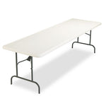 IndestrucTable Industrial Folding Table, Rectangular, 96" x 30" x 29", Platinum