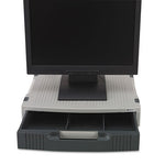 Basic LCD Monitor/Printer Stand, 15" x 11" x 3", Charcoal Gray/Light Gray