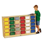 Tray Mobile Storage, 57w x 15d x 35.5h, Birch/Assorted