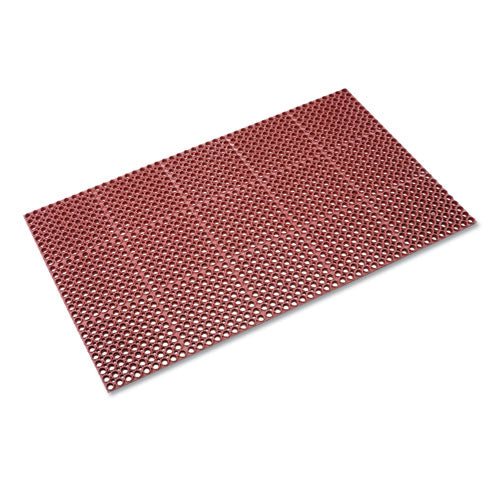 Safewalk Heavy-Duty Anti-Fatigue Drainage Mat, Grease-Proof, 36 x 60, Terra Cotta