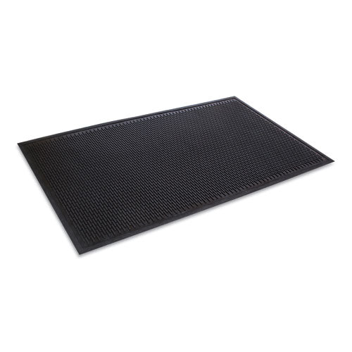 Crown-Tred Indoor/Outdoor Scraper Mat, Rubber, 43.75 x 66.75, Black