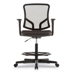 Alera Everyday Task Stool, Fabric Seat, Mesh Back, Supports Up to 275 lb, 20.9" to 29.6" Seat Height, Black