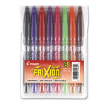 FriXion Ball Erasable Gel Pen, Stick, Fine 0.7 mm, Assorted Ink and Barrel Colors, 8/Pack