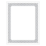 Premium Certificates, 8.5 x 11, White/Silver with Fleur Silver Foil Border,15/Pack