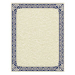 Parchment Certificates, Retro, 8.5 x 11, Ivory with Blue/Silver Foil Border, 50/Pack