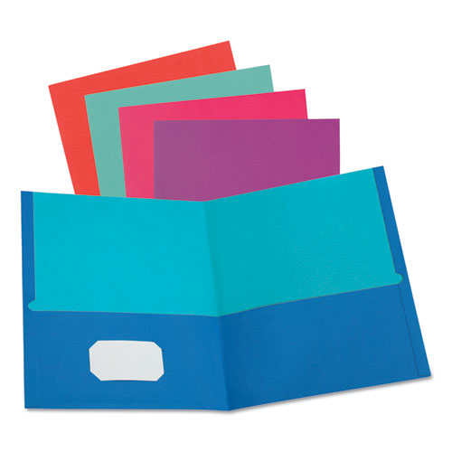 Twisted Twin Textured Pocket Folders, 100-Sheet Capacity, 11 x 8.5, Assorted Solid Colors, 10/Pack