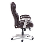 Emerson Big and Tall Task Chair, Supports Up to 400 lb, 19.5" to 22.5" Seat Height, Brown Seat/Back, Silver Base