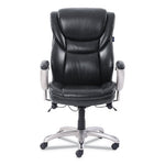 Emerson Executive Task Chair, Supports Up to 300 lb, 19" to 22" Seat Height, Black Seat/Back, Silver Base