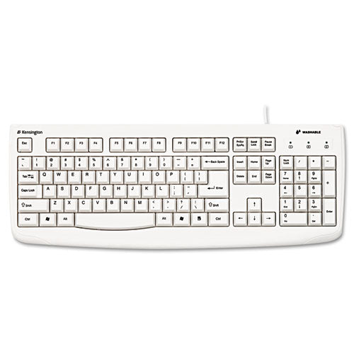 Pro Fit USB Washable Keyboard, 104 Keys, White