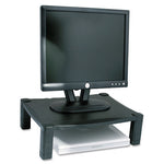 Single-Level Monitor Stand, 17" x 13.25" x 3" to 6.5", Black, Supports 50 lbs