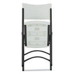 Premium Molded Resin Folding Chair, Supports Up to 250 lb, 17.52" Seat Height, White Seat, White Back, Dark Gray Base