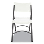 Premium Molded Resin Folding Chair, Supports Up to 250 lb, 17.52" Seat Height, White Seat, White Back, Dark Gray Base