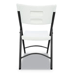 Premium Molded Resin Folding Chair, Supports Up to 250 lb, 17.52" Seat Height, White Seat, White Back, Dark Gray Base