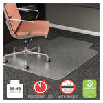 RollaMat Frequent Use Chair Mat, Med Pile Carpet, Flat, 36 x 48, Lipped, Clear