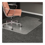 RollaMat Frequent Use Chair Mat, Med Pile Carpet, Flat, 36 x 48, Lipped, Clear