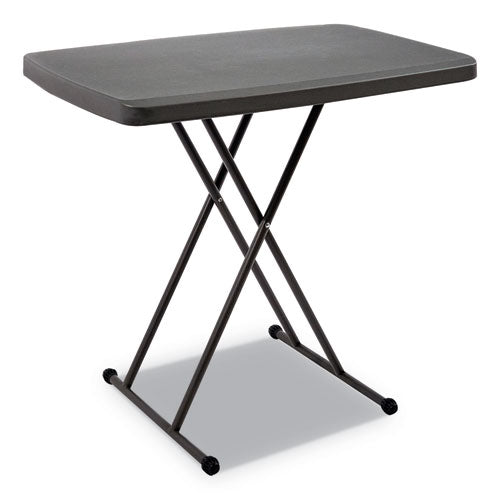 IndestrucTable Classic Personal Folding Table, 30" x 20" x 25" to 28", Charcoal