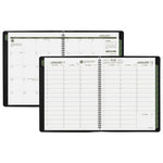 Recycled Weekly Vertical-Column Format Appointment Book, 11 x 8.25, Black Cover, 12-Month (Jan to Dec): 2024