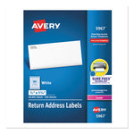 White Address Labels w/ Sure Feed Technology for Laser Printers, Laser Printers, 0.5 x 1.75, White, 80/Sheet, 250 Sheets/Box