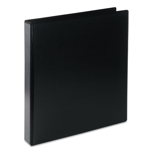 Deluxe Round Ring View Binder, 3 Rings, 1" Capacity, 11 x 8.5, Black