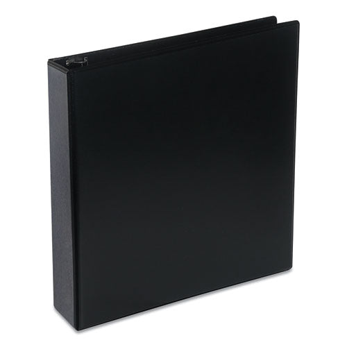 Deluxe Round Ring View Binder, 3 Rings, 2" Capacity, 11 x 8.5, Black