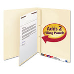 Self-Adhesive Folder Dividers with Twin-Prong Fasteners for Top/End Tab Folders, 1 Fastener, Letter Size, Manila, 100/Box