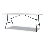 Fold-in-Half Resin Folding Table, Rectangular, 72w x 29.63d x 29.25h, White