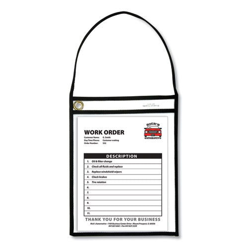 1-Pocket Shop Ticket Holder w/Setrap, Black Stitching, 75-Sheet, 9 x 12, 15/Box