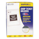 Clear Vinyl Shop Ticket Holders, Both Sides Clear, 50 Sheets, 9 x 12, 50/Box