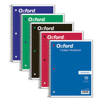 Coil-Lock Wirebound Notebooks, 3-Hole Punched, 1-Subject, Medium/College Rule, Randomly Assorted Covers, (70) 10.5 x 8 Sheets