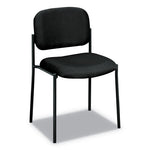 VL606 Stacking Guest Chair without Arms, Fabric Upholstery, 21.25" x 21" x 32.75", Black Seat, Black Back, Black Base