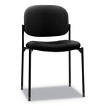 VL606 Stacking Guest Chair without Arms, Fabric Upholstery, 21.25" x 21" x 32.75", Black Seat, Black Back, Black Base