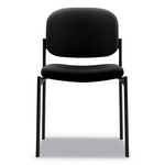 VL606 Stacking Guest Chair without Arms, Fabric Upholstery, 21.25" x 21" x 32.75", Black Seat, Black Back, Black Base