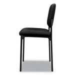 VL606 Stacking Guest Chair without Arms, Fabric Upholstery, 21.25" x 21" x 32.75", Black Seat, Black Back, Black Base