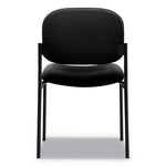 VL606 Stacking Guest Chair without Arms, Fabric Upholstery, 21.25" x 21" x 32.75", Black Seat, Black Back, Black Base